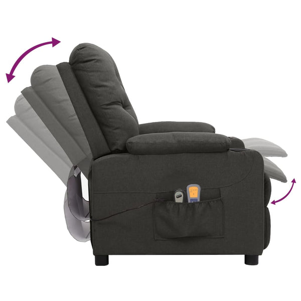 vidaXL Electric Massage Chair Dark Grey Fabric