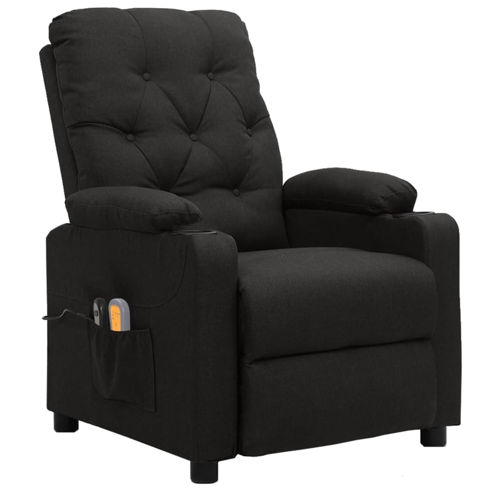 vidaXL Electric Massage Chair Black Fabric