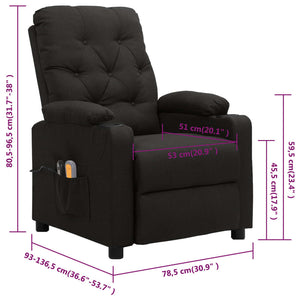 vidaXL Electric Massage Chair Black Fabric