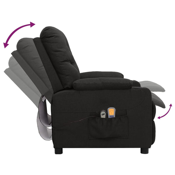vidaXL Electric Massage Chair Black Fabric