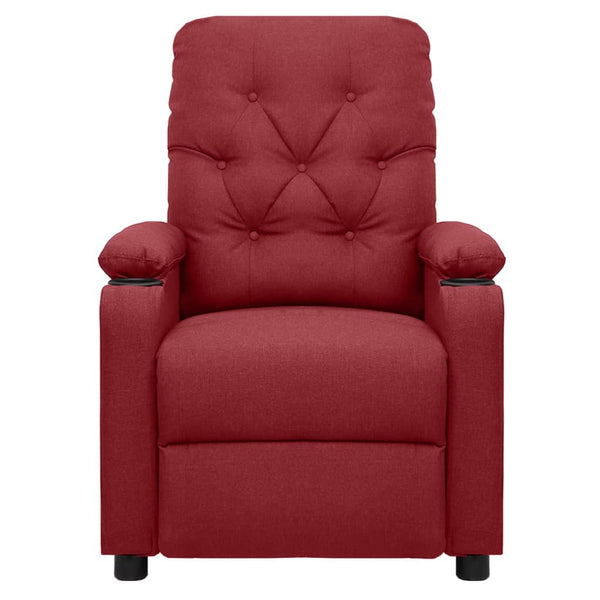 vidaXL Electric Massage Chair Wine Red Fabric