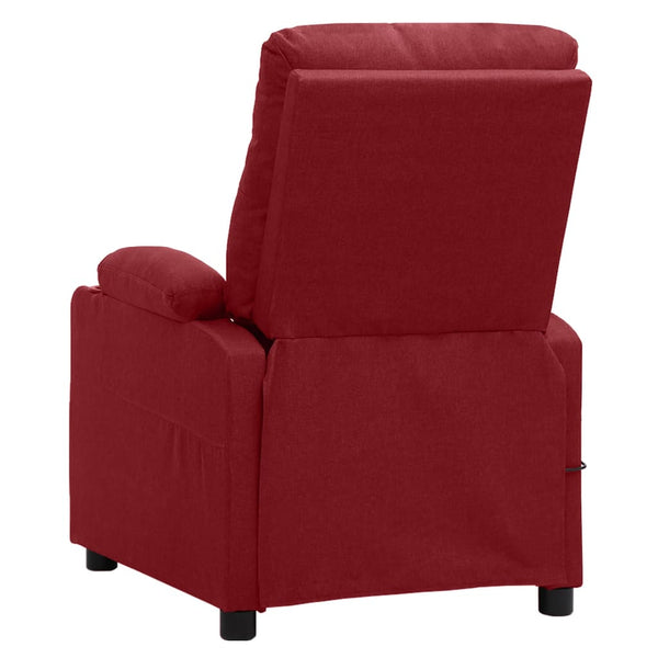 vidaXL Electric Massage Chair Wine Red Fabric