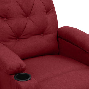 vidaXL Electric Massage Chair Wine Red Fabric