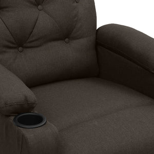vidaXL Electric Massage Armchair Dark Brown Fabric