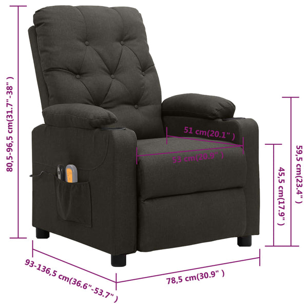 vidaXL Electric Massage Armchair Taupe Fabric