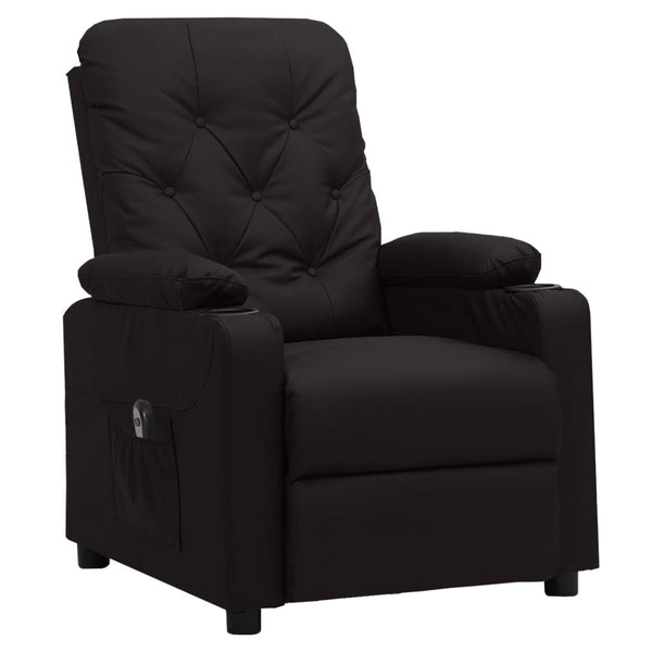 vidaXL Electric Recliner Black Faux Leather
