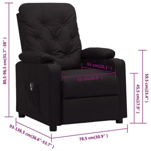 vidaXL Electric Recliner Black Faux Leather
