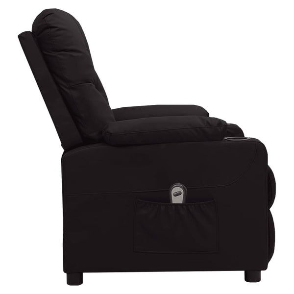 vidaXL Electric Recliner Black Faux Leather
