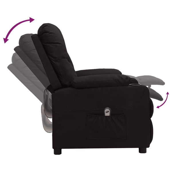 vidaXL Electric Recliner Black Faux Leather