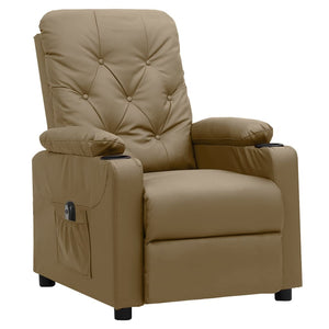 vidaXL Electric Recliner Cappuccino Brown Faux Leather