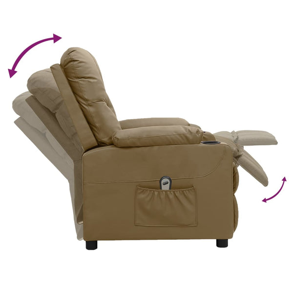 vidaXL Electric Recliner Cappuccino Brown Faux Leather