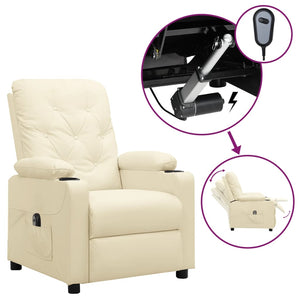vidaXL Electric Recliner Cream Faux Leather