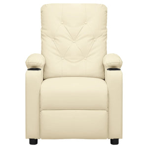 vidaXL Electric Recliner Cream Faux Leather