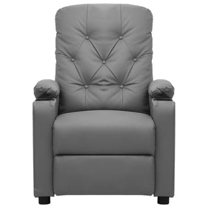 vidaXL Electric Recliner Grey Faux Leather