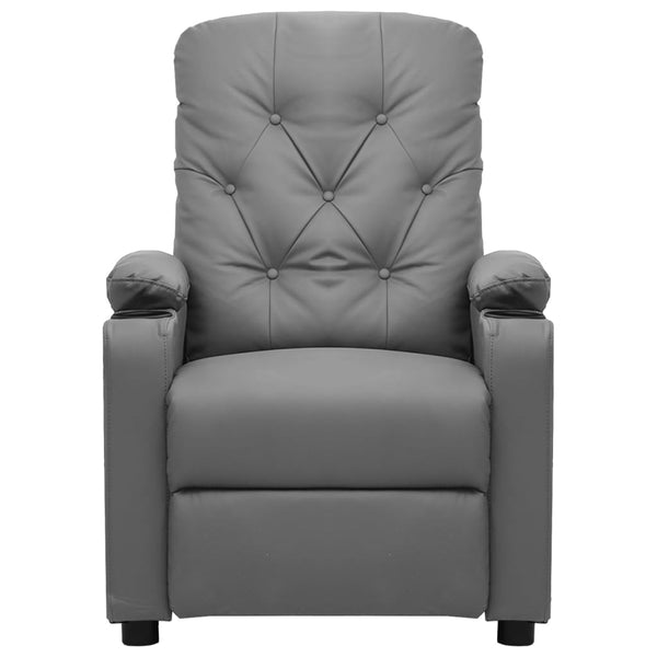 vidaXL Electric Recliner Grey Faux Leather