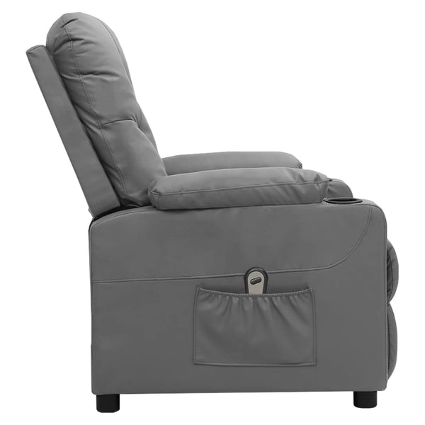 vidaXL Electric Recliner Grey Faux Leather
