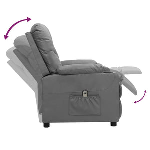 vidaXL Electric Recliner Grey Faux Leather