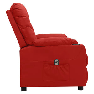 vidaXL Electric Recliner Wine Red Faux Leather