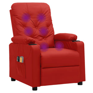 vidaXL Electric Recliner Wine Red Faux Leather