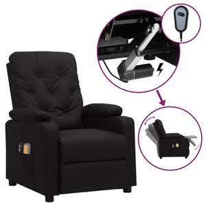 vidaXL Electric Massage Recliner Black Faux Leather