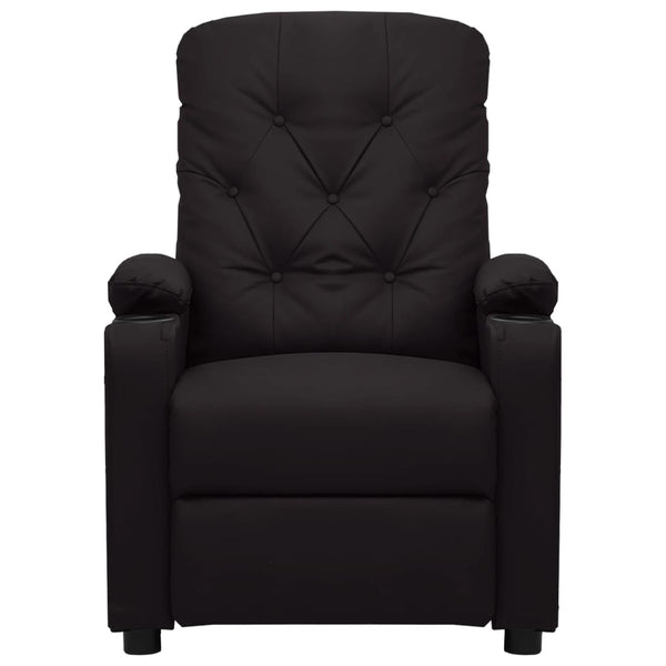 vidaXL Electric Massage Recliner Black Faux Leather