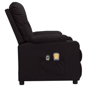 vidaXL Electric Massage Recliner Black Faux Leather