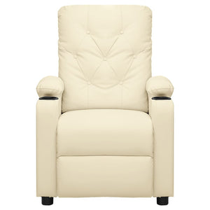 vidaXL Electric Massage Armchair Cream Faux Leather
