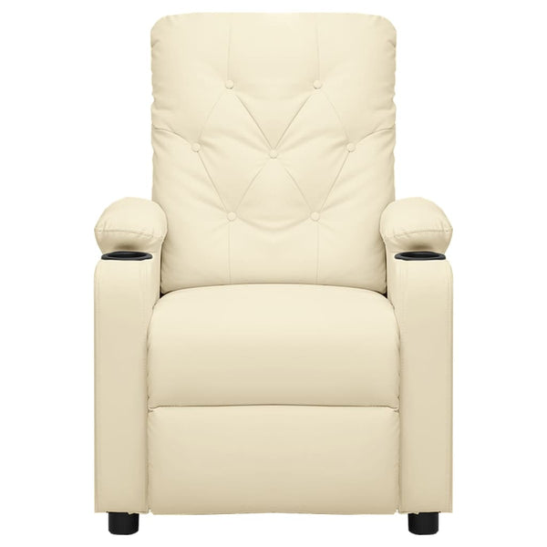 vidaXL Electric Massage Armchair Cream Faux Leather