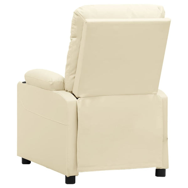 vidaXL Electric Massage Armchair Cream Faux Leather