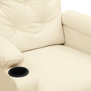 vidaXL Electric Massage Armchair Cream Faux Leather