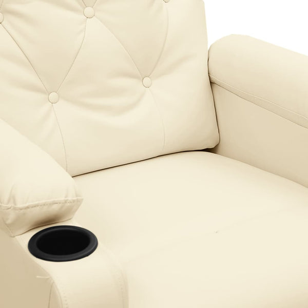 vidaXL Electric Massage Armchair Cream Faux Leather