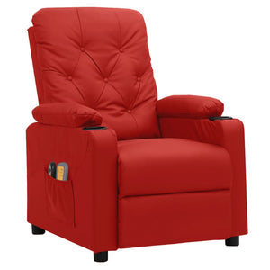 vidaXL Electric Massage Recliner Wine Red Faux Leather