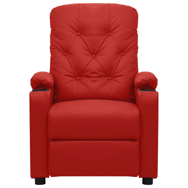vidaXL Electric Massage Recliner Wine Red Faux Leather