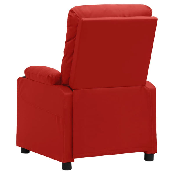 vidaXL Electric Massage Recliner Wine Red Faux Leather