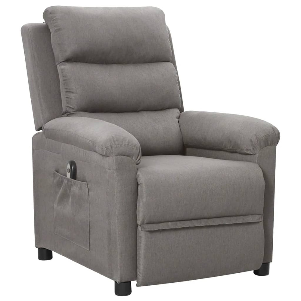 vidaXL Electric Recliner Light Grey Fabric