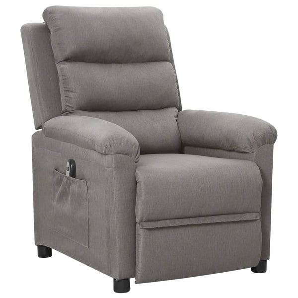 vidaXL Electric Recliner Light Grey Fabric