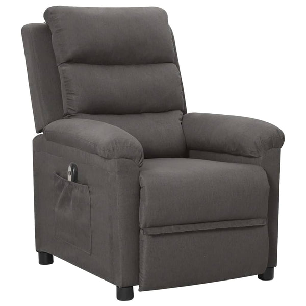 vidaXL Electric Recliner Dark Grey Fabric