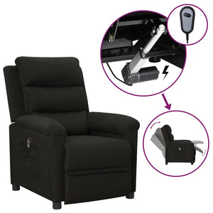 vidaXL Electric Recliner Black Fabric