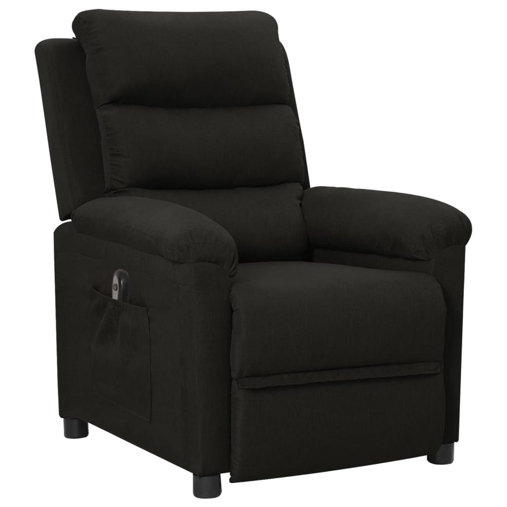 vidaXL Electric Recliner Black Fabric