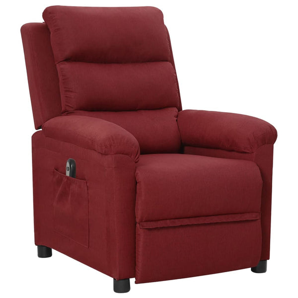 vidaXL Electric Recliner Wine Red Fabric