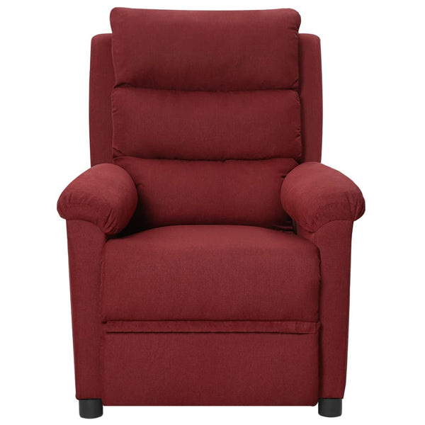 vidaXL Electric Recliner Wine Red Fabric