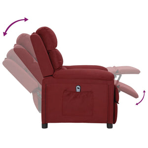 vidaXL Electric Recliner Wine Red Fabric