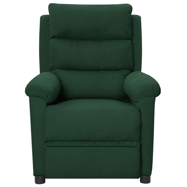 vidaXL Electric Recliner Dark Green Fabric