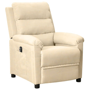 vidaXL Electric Recliner Cream Fabric