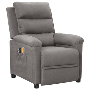 vidaXL Electric Massage Armchair Light Grey Fabric