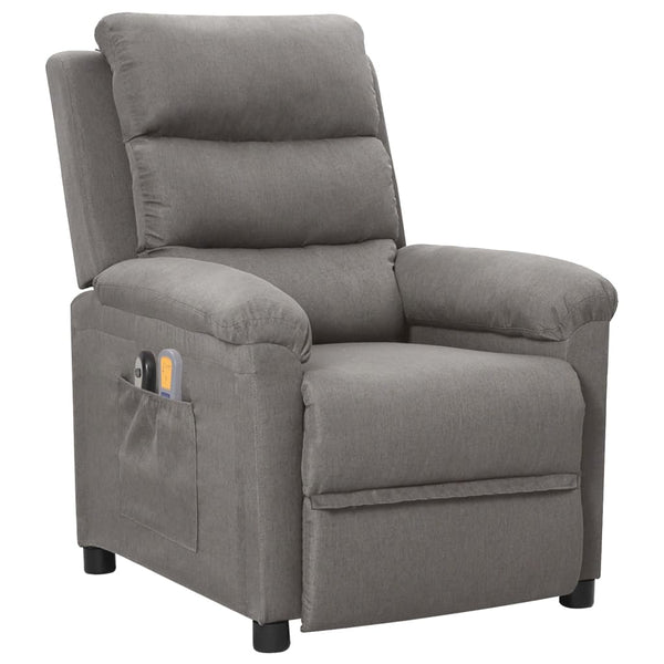 vidaXL Electric Massage Armchair Light Grey Fabric
