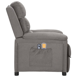 vidaXL Electric Massage Armchair Light Grey Fabric