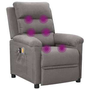vidaXL Electric Massage Armchair Light Grey Fabric