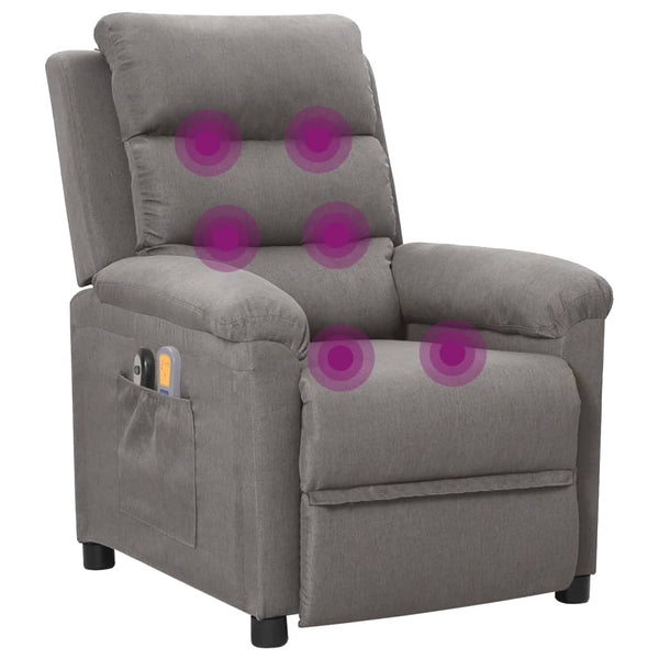 vidaXL Electric Massage Armchair Light Grey Fabric