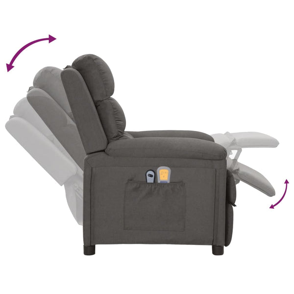 vidaXL Electric Massage Chair Dark Grey Fabric